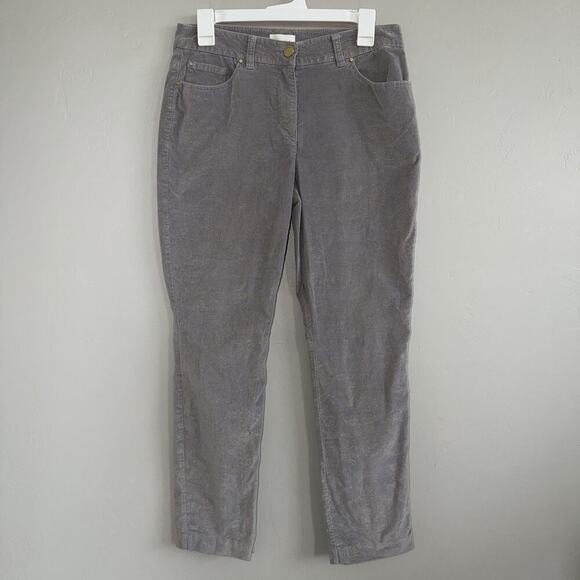 Chico's Pants - Chicos Gray Velvet Gold Embossed Damask Straight Leg Pants Size 00 / 30
